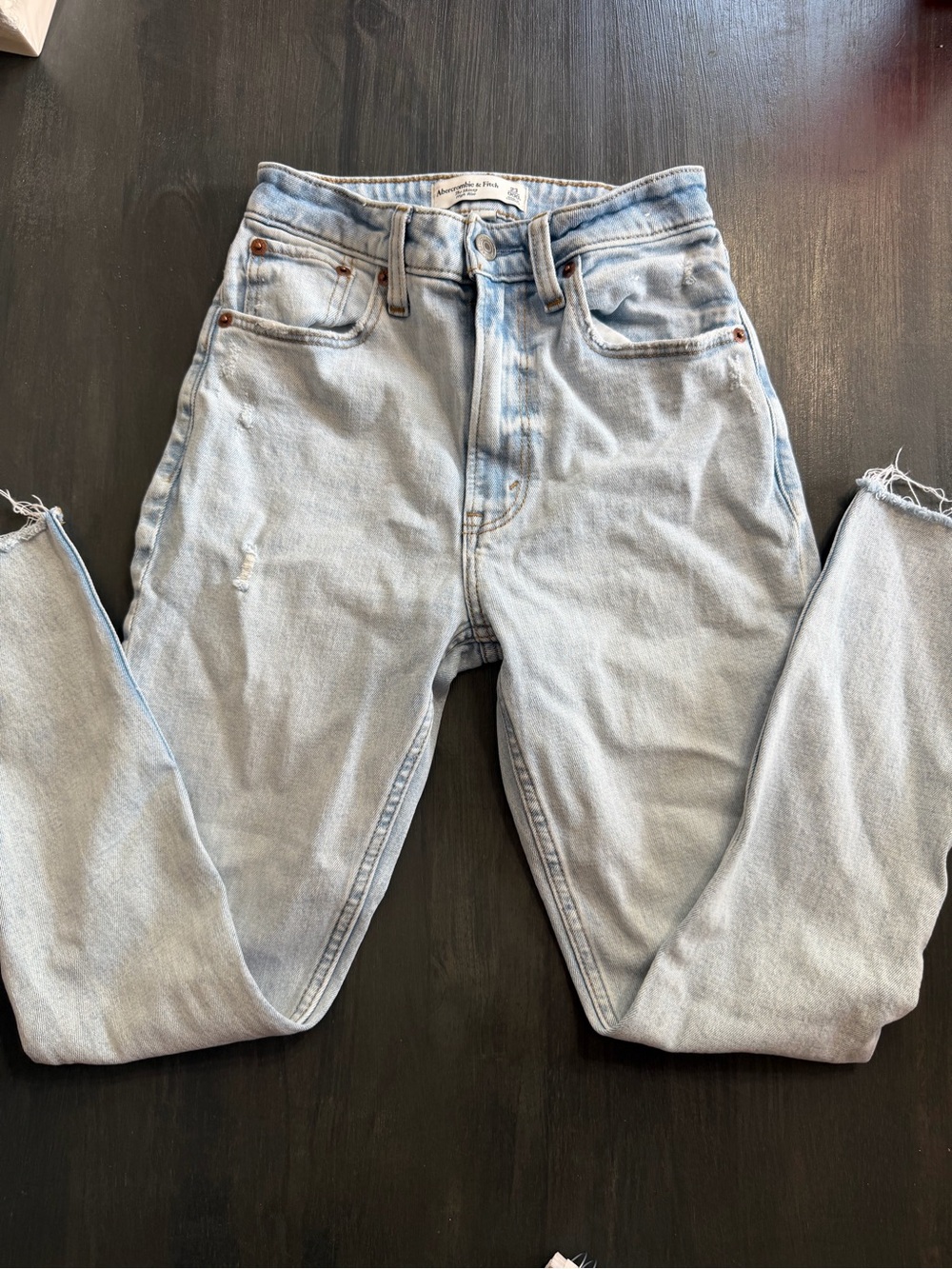 Abercrombie Curve Love High Rise Skinny Jeans 23 000S Cropped Raw Hem
